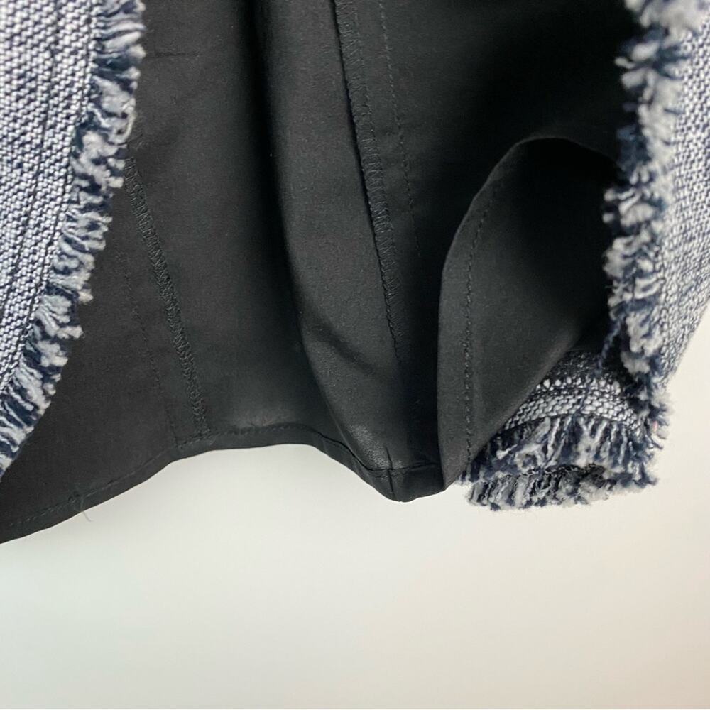 Rebecca Taylor Women's Sleeveless Slub Twill Dress Black and White Size 8 - Picture 7 of 11